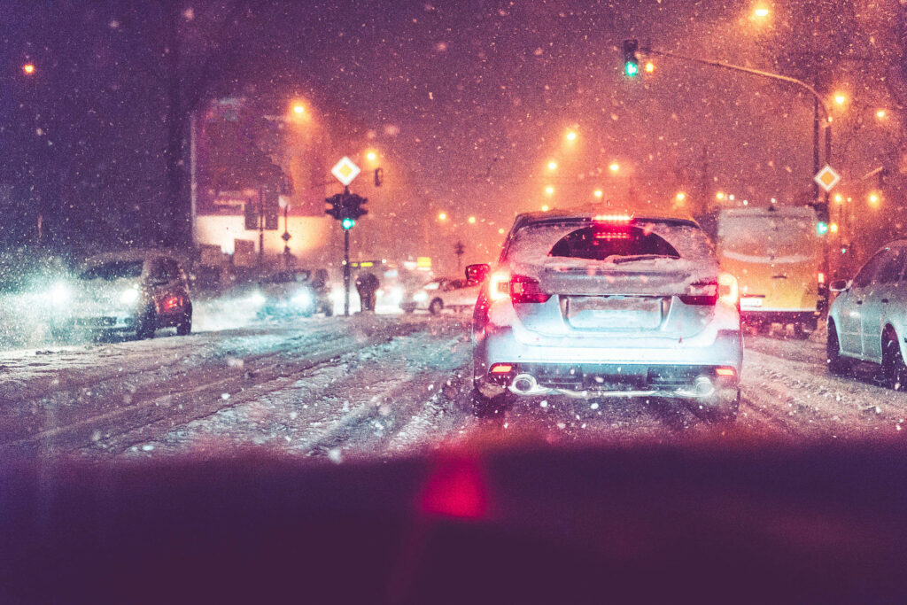 Road Safety Snow Covered Traffic