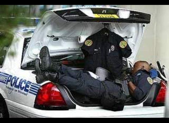 sleeping police officer